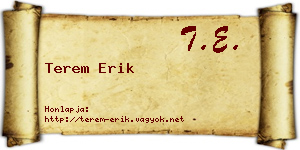 Terem Erik névjegykártya